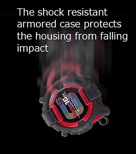 TAJIMA Tape Measure - 16 ft x 1 inch GS-Lock Measuring Tape with Shock Resistant Case & Acrylic Coated Blade - GS-16BW