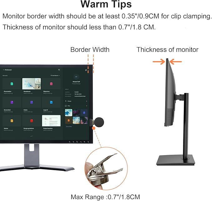 Removable Laptop and Monitor Memo Board,Dry Erase Whiteboard with Brackets, 4 Magnets and Marker,Document Holder for Typing, Paper Holder Stand, and Monitor Sticky Note Holder,Office Desk Accessories