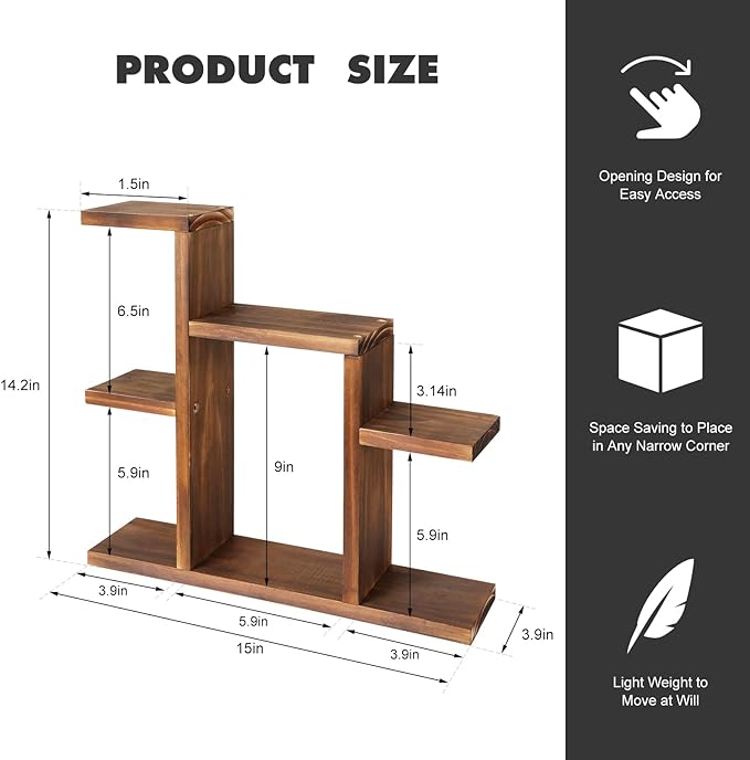 Small Desk Plant Stand 7 Tiers Window Sill Plant Shelf Tabletop Succulent Stand Wood Desktop Flower Pot Stand Holder Plant Rack for Windowsill Desktop Window Ledge Countertop Narrow Space
