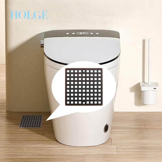 Square Shower Drain Cover, 4 Inch, SUS304 Stainless Steel, Hair Catcher Filter (Oil Rubbed Bronze)