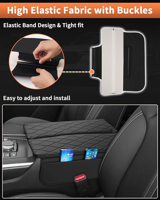 Shademax Custom for 2026 2025 2024 Mazda CX90 Center Console Cover Armrest Cover for Mazda CX-90 Accessories Arm Rest Cushion Pad Leather Middle Console Cover Armrest Seat Box Protector Anti-Scratch