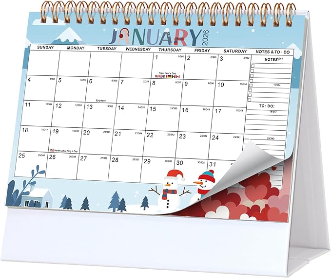 Small Desk Calendar 2026-2027, Monthly Desktop Calendar from Now to Jun 2027- Monthly Theme Design, Standing Flip Desk Calendar for Home Office School (pink)