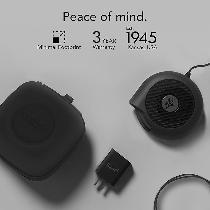 Vornado PEBL PAK Portable Desk Fan with Carry Case, USB Fan, Magnetic Base, Adjustable Airflow, Personal Spot-Cooling, 2 Speed Settings, Included Wall Adapter, Perfect as Home, Office, or Travel Fan