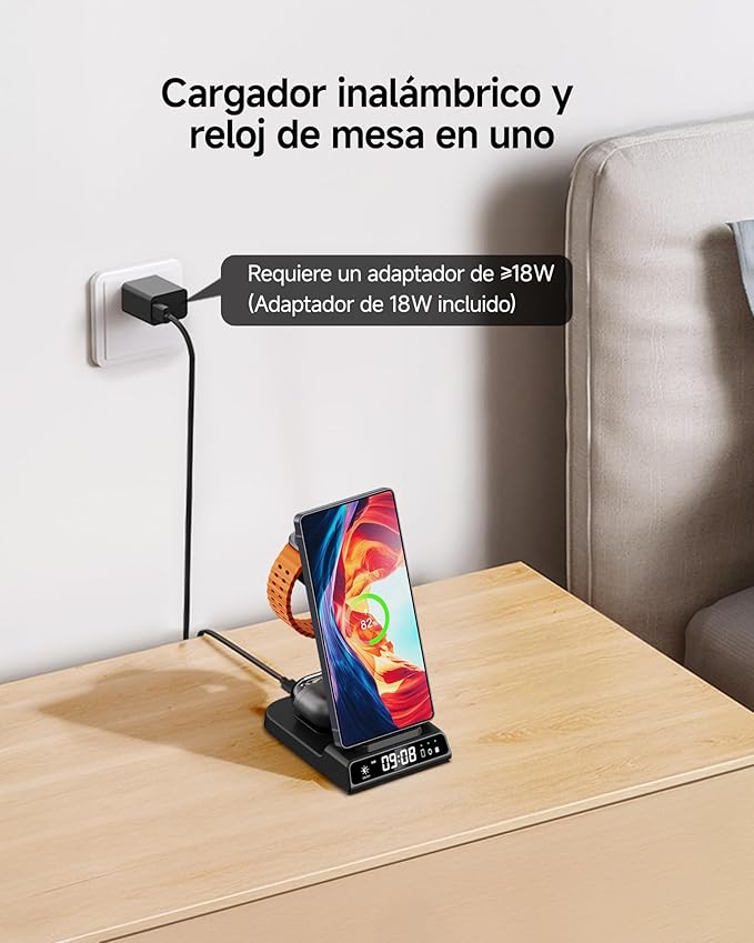 Wireless Charger for Samsung, 3 in 1 Wireless Charging Station for Samsung Galaxy S25 Ultra/S24 Ultra/S23/S22/Note 20/Z Flip 7/Fold 6, Charger for Samsung Galaxy Watch Ultra/8/7/6, Galaxy Buds 3/3 Pro