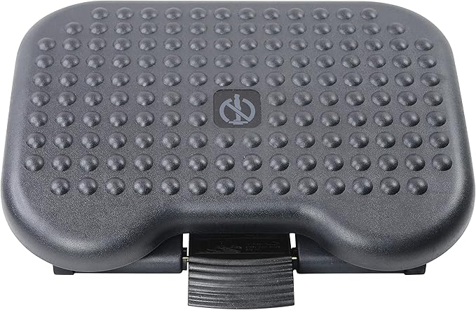 Under Desk Footrest Adjustable Height Comfy Foot Rest with 30 Degree Angle Adjustment for Comfort Home, Office Pressure Relief