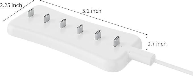 Usb Under Cabinet Lighting charging station with 6 Type-c Charging Ports, 2-Pack, Portable Motion Sensor Light Indoor Multi-Light Storage&Charging Base Save Charging Time Design for Closet Light