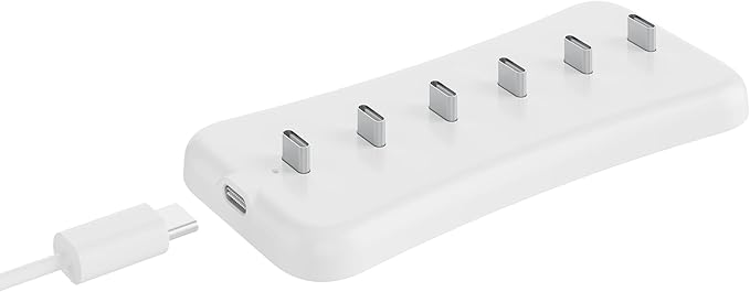 USB Under Cabinet Lighting Charging Station with 6 Type-c Charging Ports, Portable Motion Sensor Light Indoor Multi-Light Storage & Charging Base, Reduction in Recharge Duration