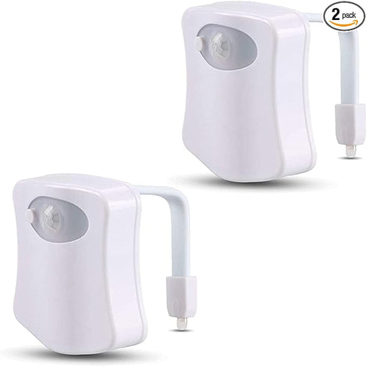 2 Pack Color Changing Toilet Night Light - Motion Sensor LED Toilet Light - UV Slap Activated Butt Lamp Smart Commode Night Lamp