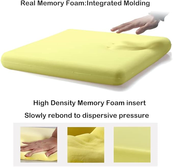 Sigmat Recliner Cushion for Elderly with Memory Foam 20x20x3 Inches Large Square Seat Cushion for Recliner Chair, Floor Pillow, Truck Seat Cushion Grey