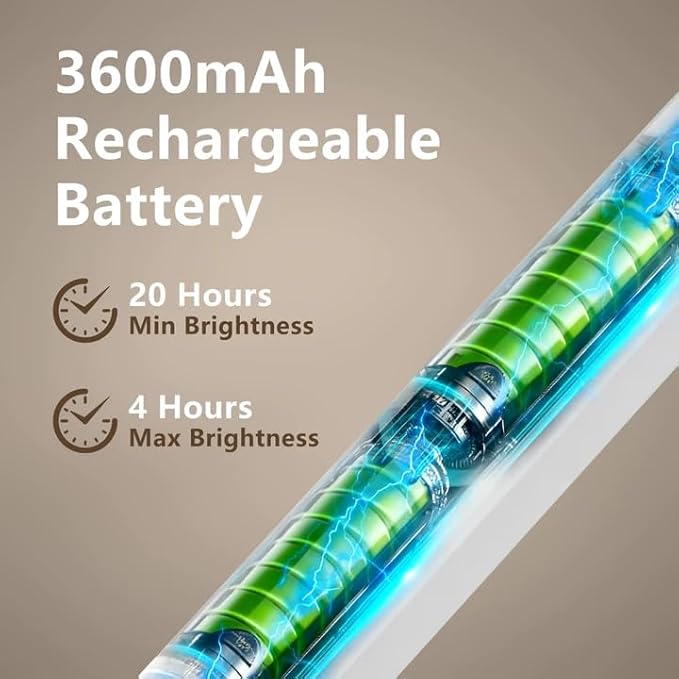 Desk Light Bar 16.5in Magnetic Rechargeable LED Light Bar, 3000K, 4500K, 6000K Color Temperature Battery Powered Under Cabinet Lighting for Desk, Home Office, Shelf, Reading