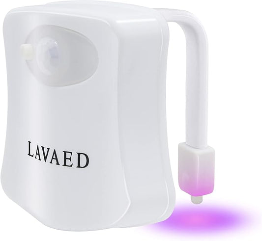 LAVAED Toilet Light Motion Sensor 8 Colors Changing,LED Glow Bowl Inside Toilet Light, Smart Night Light for Bathroom, Cool & Funny Ideal Gifts Stocking Stuffers for Dad Boys Men Women