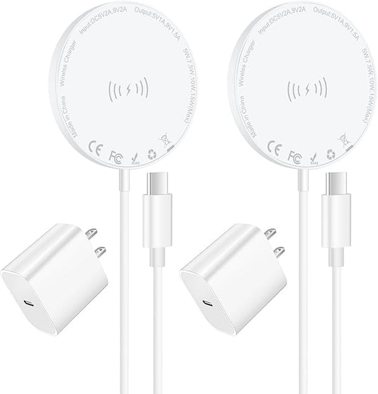 [Apple MFi Certified] Apple MagSafe Charger 15W Magnetic Wireless Charger iPhone Wireless Charging Pad 6ft Magnetic Charger for iPhone 17 16 15 14 13 12 11 Pro Max Plus/AirPods 2 3 4 Pro 2 3 [2 Pack]