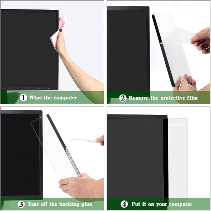 Office Desk Accessories 2pcs Computer Monitor Memo Board Message Board Transparent Acrylic Side Panel Sticky Note Board Left and Right Computer Note Board Suitable for Women Work Form Home Office