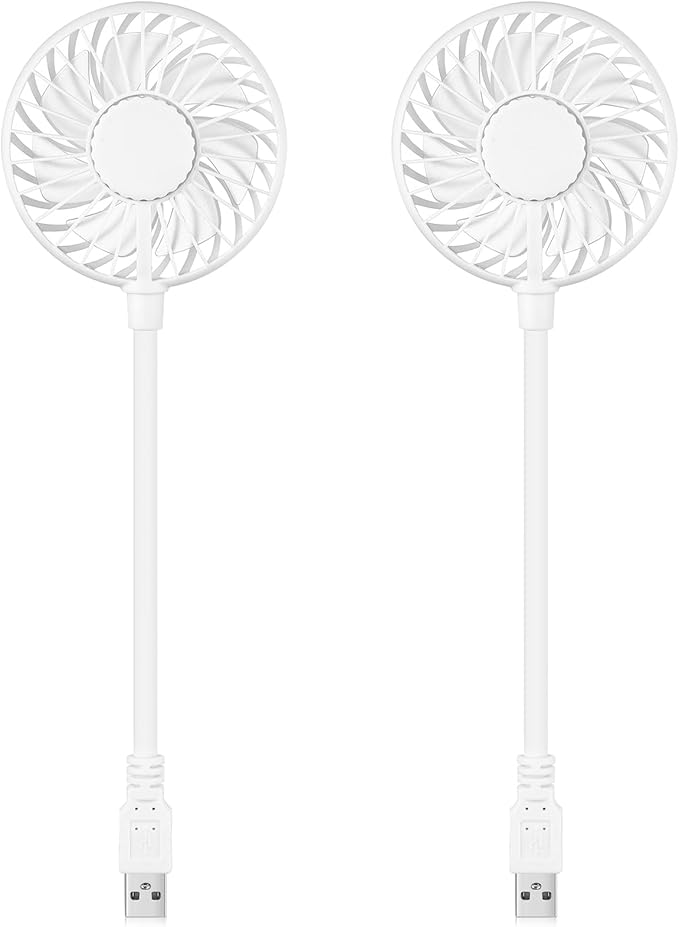 2 Pcs USB Fan Mini Portable Fan for 360 Degree Rotation USB Desk Fan Small Personal Fan Compatible with All USB Outputs Such as Laptop/Power Bank/Plug for Travel Commute Office Camping