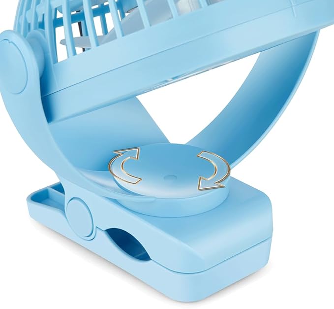 Viniper 6 inch USB Clip on Fan, Portable Small Desk Fan : 360° Rotation, 3 Speeds Wind Table Fan, Quiet Powerful for Home,Office (USB Powered Fan Not Rechargeable) - Light Blue