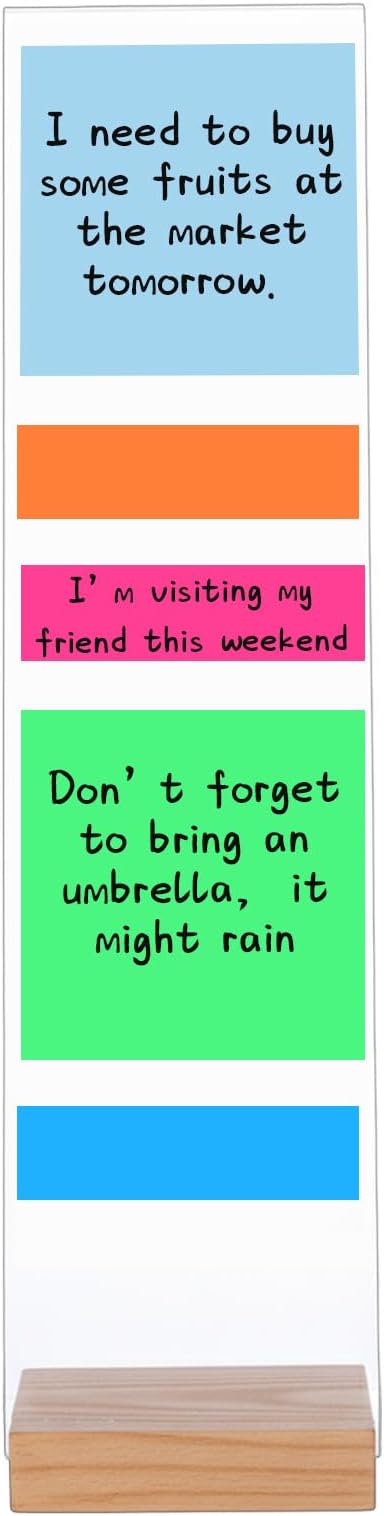 Monitor Memo Board with Removable Wooden Base Acrylic Portable Sticky Note Holder for Computer Monitors Office Desk Accessories, No Screen Damage, Fits Any Laptop and Desktop(1 Pcs)