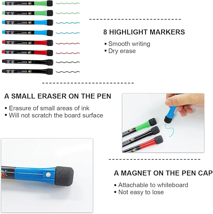 Small Dry Erase White Board – TANKEE Magnetic Desktop Foldable Whiteboard Portable Mini Easel Double Sided on Table Top with Holder for Drawing, Teacher Instruction, Memo Board