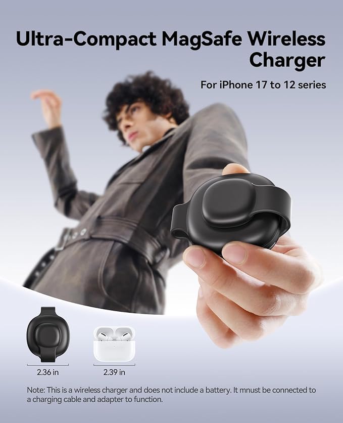 Wireless Charger iPhone Charging Station - 3-in-1 Magnetic MagSafe Charger Multiple Devices for Apple, 15W Fast Charging Foldable Travel Charging Pad for iPhone 17/16/15/14/13/12, AirPods, Apple Watch