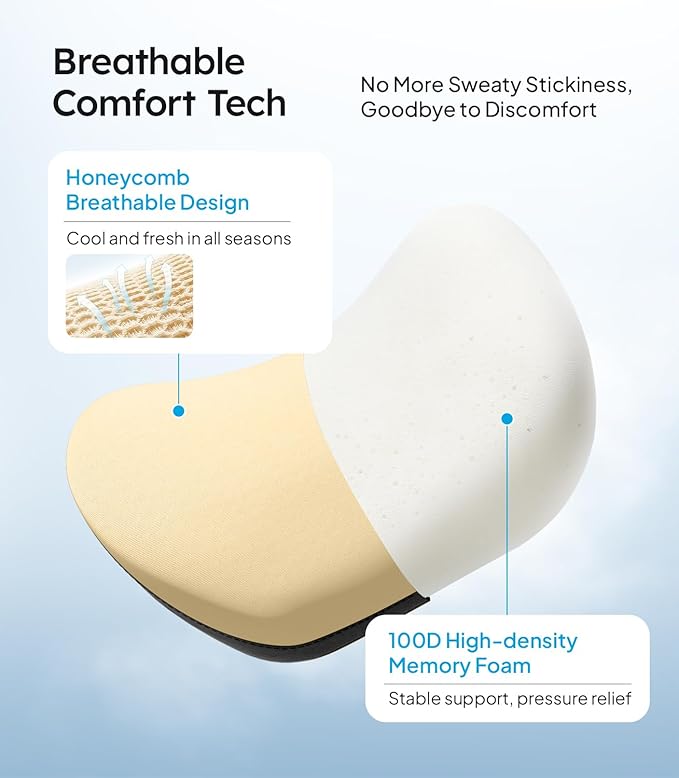 Wigoo 2026 Upgrade Car Neck Pillow [No More Pressure, Odorless] Soft Car Headrest Pillow with Adjustable Strap Removable Cover 100% Memory Foam, Fits All Vehicles (Beige 2-Pack)