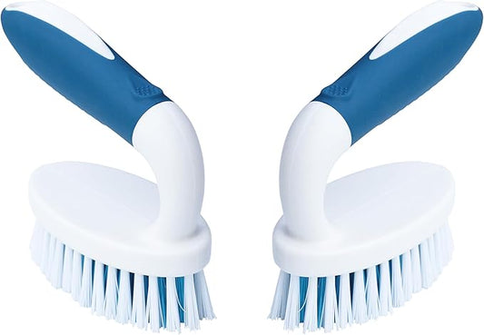 PHYEX Scrub Brush, 2 Pack Household Cleaning Brushes with Stiff Bristles, Scrubbing Brush for Carpet, Shower, Bathtub, Kitchen, Pool Tile, Bathroom Scrubber, Small