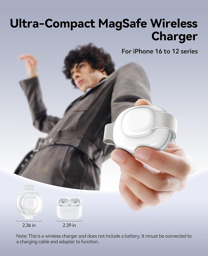 Wireless Charger iPhone Charging Station - 3-in-1 Magnetic MagSafe Charger Multiple Devices for Apple, 15W Fast Charging Foldable Travel Charging Pad for iPhone 17/16/15/14/13/12, AirPods, Watch White