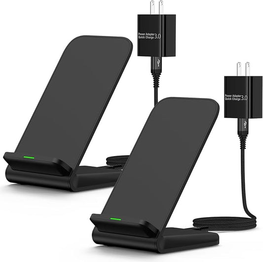 Samsung S25 Ultra Fast Charger Android Wireless Charger Fast Charging Pad Stand Wireless Charger Station 15W for Samsung Galaxy S25FE S25 Plus S24FE S23FE S22 S21, Pixel 10 9, with 18W Adapter 2 Pack