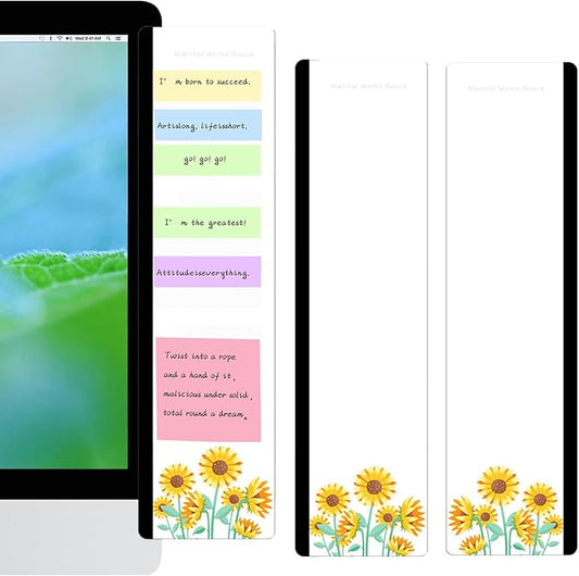 Office Desk Accessories 2pcs Multifunction Computer Monitor Memo Board - Transparent Computer Side Panel Memo Creative Monitor Side Panel Suitable for Office Home Desktop (Monitor Memo Board 7#)