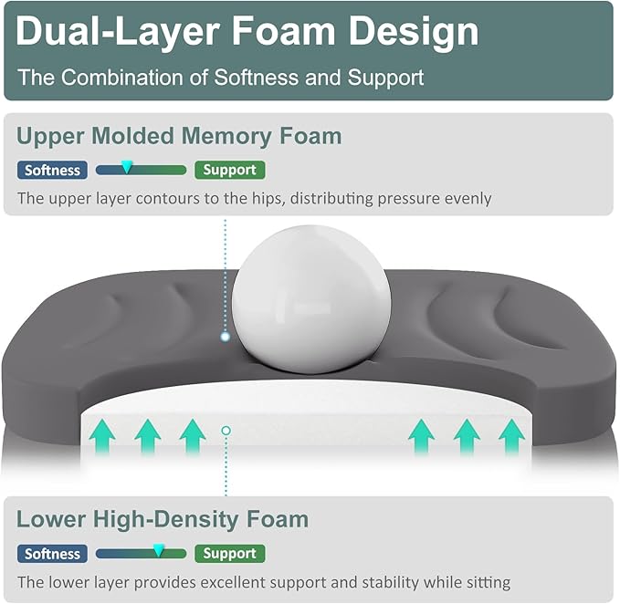 Shinnwa Seat Cushions for Dining Room Chairs 4 Pack, Patented Design Memory Foam Dining Chair Pads with Ties and Washable Cover, Set of 4, 17" x 16" x 2", Dark Brown