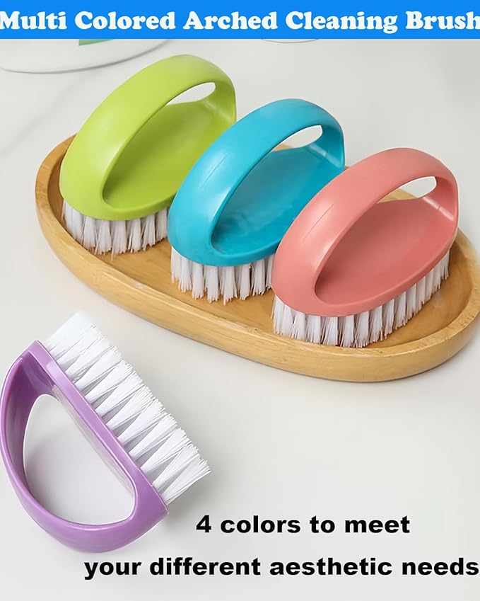 Small Scrub Brush for Cleaning - 4 Pack Scrubbing Brushes with Stiff Nylon Bristles Heavy Duty Cleaning Brush Multi-Purpose Scrub Brushes for Household Cleaning-Small Size