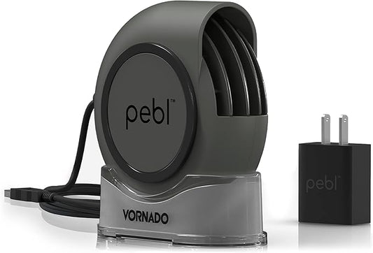 Vornado PEBL Portable Desk Fan, USB Fan, Magnetic Base, Adjustable Airflow, Personal Spot-Cooling, 2 Speed Settings, Included Wall Adapter, Perfect as Home, Office, or Travel Fan