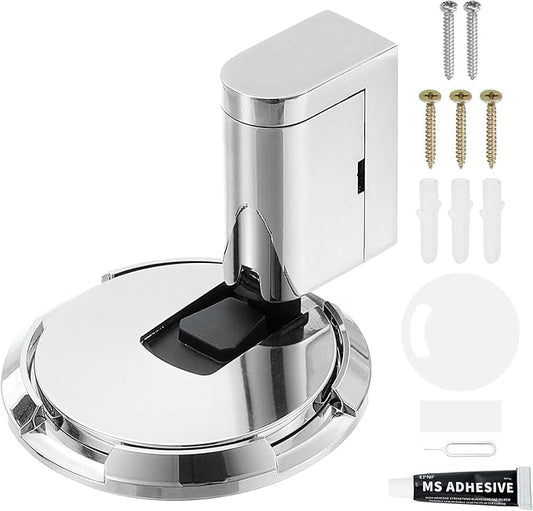 uxcell Magnetic Door Stopper, Silent Magnetic Floor Door Stop with Adhesive, Mechanical Floor Door Stop Shock Absorbing for Bedroom Office Bathroom, Silver