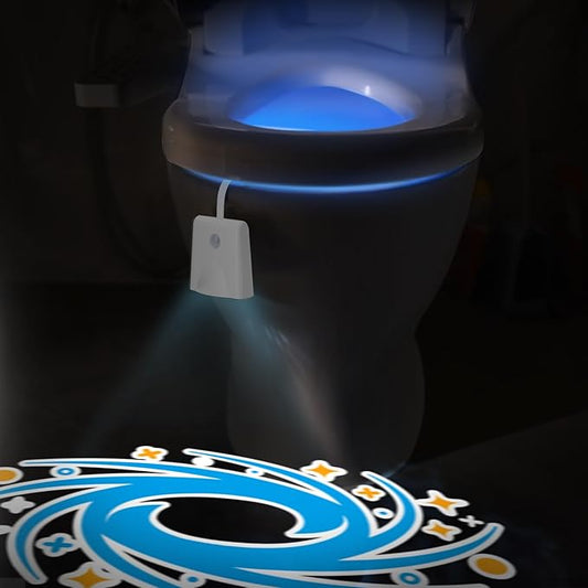 LAVAED Motion Sensor Night Light Indoor 16 Color Changing,LED Toilet Light Activated Projection Nightlight Rechargeable Toilet Bowl Light Waterproof Cool Gadgets for Bathroom Decor Perfect Gifts