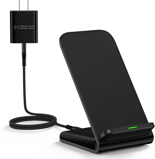 Samsung Wireless Charger Fast Charging Stand Wireless Android Desk Phone Charger Pad 15W for Samsung Galaxy S25 FE S24 S25 Ultra Plus S24FE S23FE S22 S21, Pixel 10 9, iPhone 17 16, with 18W Adapter