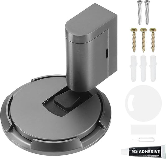 uxcell Magnetic Door Stopper, Silent Magnetic Floor Door Stop with Adhesive, Mechanical Floor Door Stop Shock Absorbing for Bedroom Office Bathroom, Gray