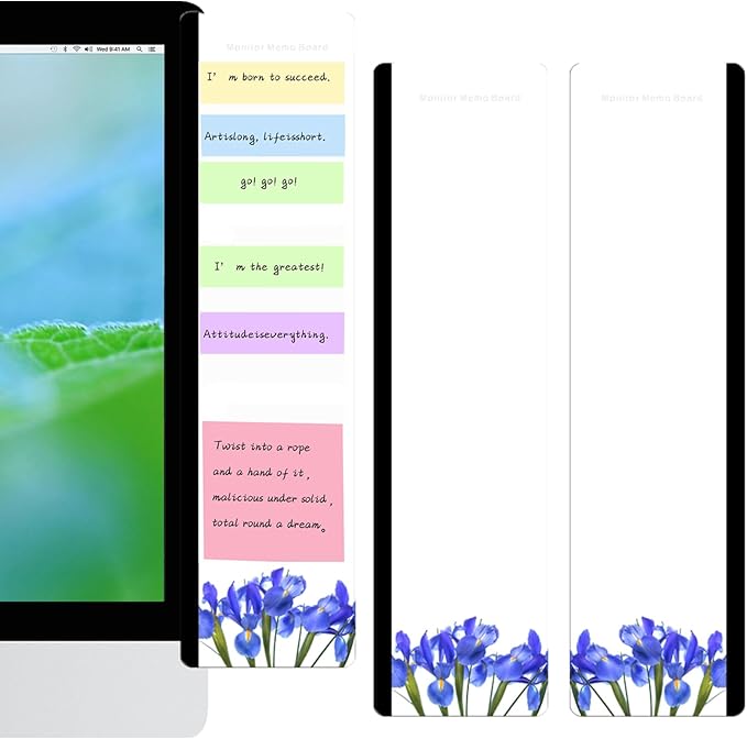 Office Desk Accessories 2pcs Multifunction Computer Monitor Memo Board - Transparent Computer Side Panel Memo Creative Monitor Side Panel Suitable for Office Home Desktop (Monitor Memo Board8#)