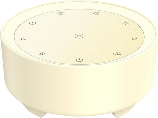 White Noise Machine for Baby and Adults, 20 Soothing Sleep Sounds, Custom Shortcut Buttons, Warm Night Light, 8 Hour Timer, Touch Control, USB Powered Sound Machine for Nursery Bedroom & Travel