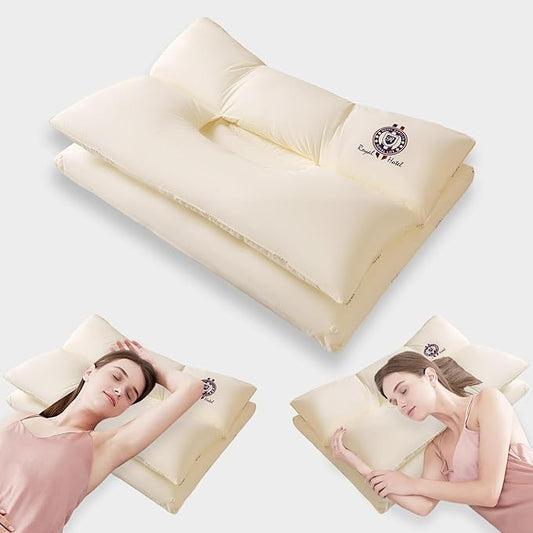YOUPI Cervical Neck Pillow for sleeping, Ergonomic Design Bed Pillow for Side/Back/Stomach Sleeper, Dual-Height Support Pillow for Neck Pain Relief, Hypoallergenic & Odor-Free with Baby Safe Materials
