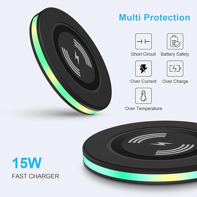 Wireless Charger Samsung Fast Charging Pad Wireless Phone Charger for Android Samsung Galaxy S26 S25 Ultra S25 S24 S23 S22 S21,Wireless Charging Station Cargador Inalámbrico para for iPhone 17 16