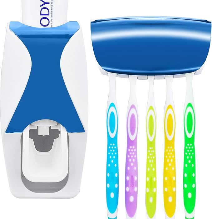 WAYCOM Dust-Proof Toothpaste Dispenser Toothpaste Squeezer Kit (Blue) …