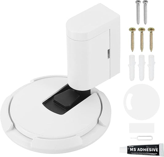 uxcell Magnetic Door Stopper, Silent Magnetic Floor Door Stop with Adhesive, Mechanical Floor Door Stop Shock Absorbing for Bedroom Office Bathroom, White