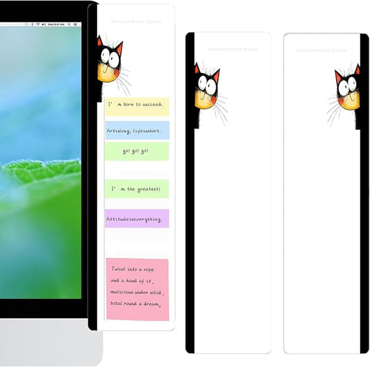 Office Desk Accessories 2pcs Multifunction Computer Monitor Memo Board - Transparent Computer Side Panel Memo Creative Monitor Side Panel Suitable for Office Home Desktop (Monitor Memo Board 6#)