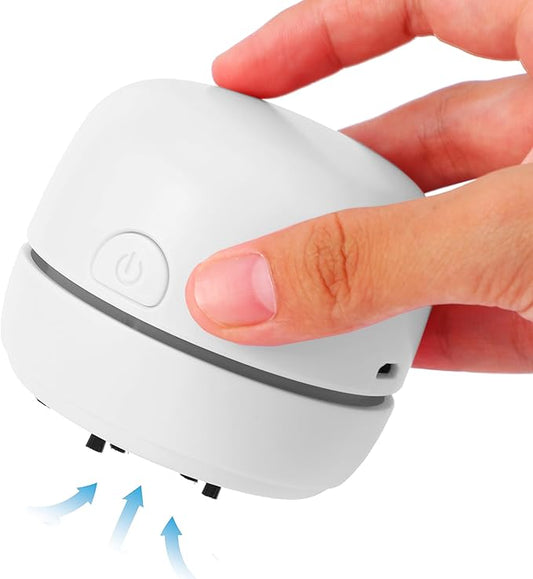 Desktop Vacuum Cleaner USB Charging with Vacuum Nozzle Cleaning Brush, cuteofficedeskaccessories Detachable Design & Portable Mini Table Dust Vaccum Cleaner Crumbs,