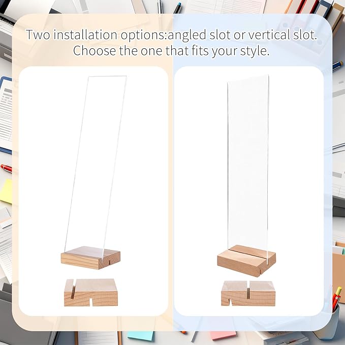 Monitor Memo Board with Removable Wooden Base Acrylic Portable Sticky Note Holder for Computer Monitors Office Desk Accessories, No Screen Damage, Fits Any Laptop and Desktop(1 Pcs)