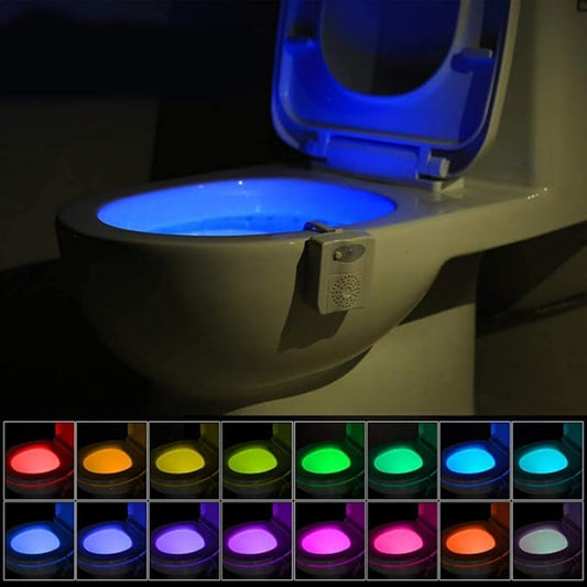 ZEZHOU Toilet Light, 16 Color LED Toilet Bowl Light Motion Activated Light Sensor Bathroom Night Light, Unique & Funny Gifts Idea for Dad Teen Boy Kids Men Women, Cool Fun Gadgets for Stocking Stuffer