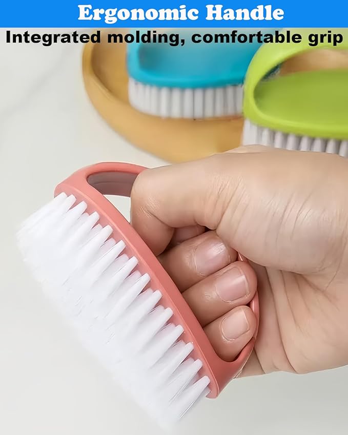 Small Scrub Brush for Cleaning - 4 Pack Scrubbing Brushes with Stiff Nylon Bristles Heavy Duty Cleaning Brush Multi-Purpose Scrub Brushes for Household Cleaning-Small Size