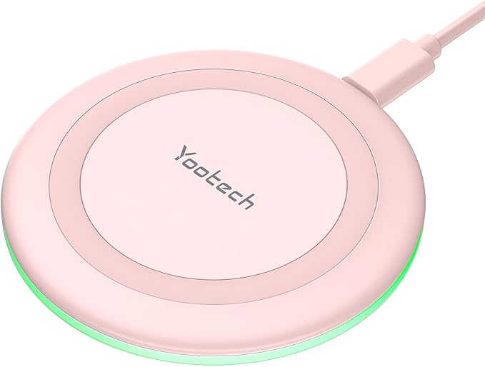 Yootech Wireless Charger,10W Max Wireless Charging Pad Compatible with iPhone 17/17 Pro/17 Pro Max/Air/16/15/14/13/SE 2022/12/11,Samsung Galaxy S25/S24/S23,for AirPods Pro 3(No AC Adapter)