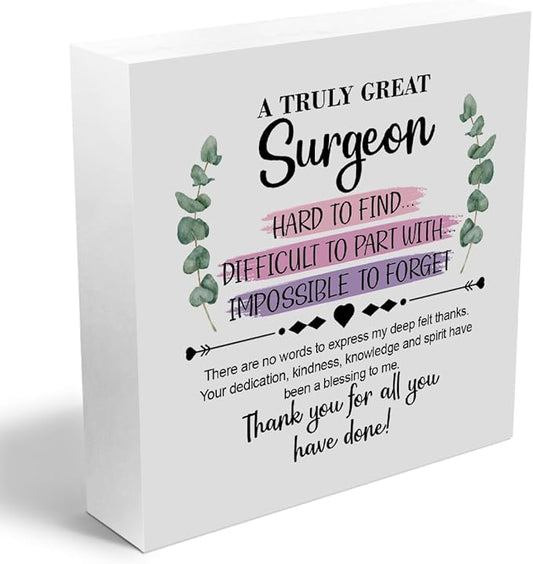 Surgeon Gifts Wooden Box Sign Wall Decor Wooden Plaque Sign Pastor Doctor Gifts Thank You Gifts for Surgeon Office Hospital Living Room Bedroom Home Decor Desk Shelf Table Decor Retirement Gifts