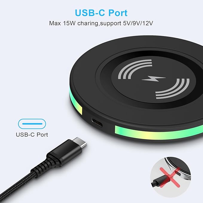 Wireless Charger Samsung Fast Charging Pad Wireless Phone Charger for Android Samsung Galaxy S26 S25 Ultra S25 S24 S23 S22 S21,Wireless Charging Station Cargador Inalámbrico para for iPhone 17 16