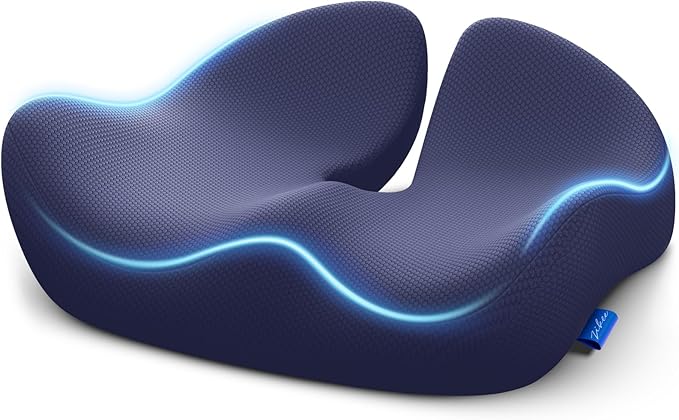 ZIKEE Pioneering Seat Cushion for Pressure Relief, Ergonomic Office Chair Cushion for Sciatica, Back, Hemorrhoids & Tailbone Pain Relief, High-Density Memory Foam Car Seat Cushion with Anti-Slip Base