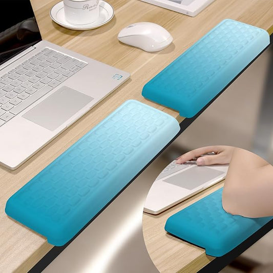 Rnivvi L-Shaped Desk Elbow Pad, 2-Pack Ergonomic Memory Foam Wrist Rest for Computer Keyboard, Non-Slip Desk Edge Cushion Universal Fit, Forearm Rest Pad for Pain Relief Support, Mint Green Gradient